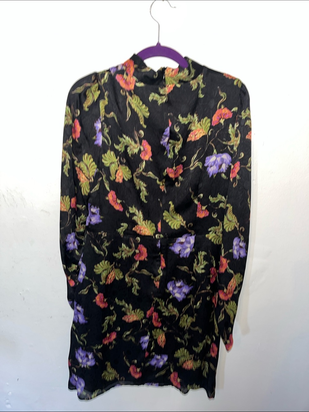 Taylor Black Midi Dress with Multicolor Floral Accents